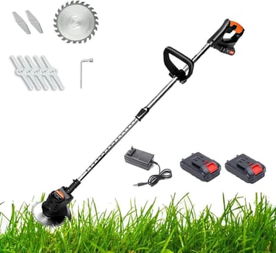 Accu Grasmaaier - Elektrische Trimmer - Tuin Onderhouden - Inclusief Batterij - 95-125 cm Verstelbaar - Zwart