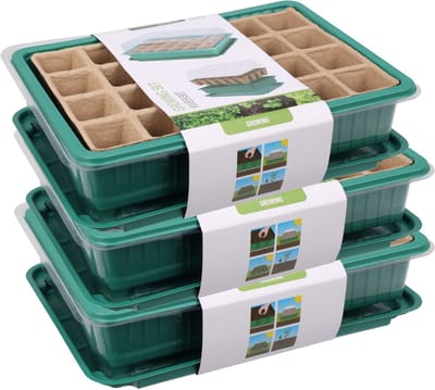 Pro Garden Stekpotje / kweekpot in kweekbak - 3x - 5 stuks - 27 x 20 x 11 cm - turfpotjes - moestuin