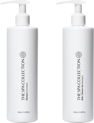 The Spa Collection Lemongrass - Shampoo + Body Wash - Milde formulering - 400 ml - Pompfles - Set van 2 stuks