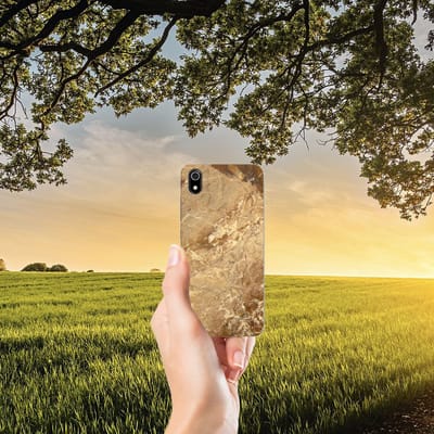 TPU Hoesje voor Xiaomi Redmi 7A TPU Siliconen Hoesje Marmer Creme