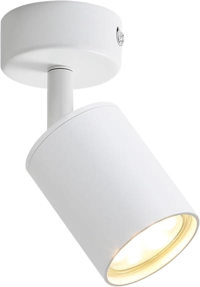 Glitzerlife - Plafondspot Plafondlamp - draaibare Opbouwspot - 1xGU10 fitting - 350° verstelbaar - metalen opbouwspots - moderne industriële wandspot - Ø6cm - Wit