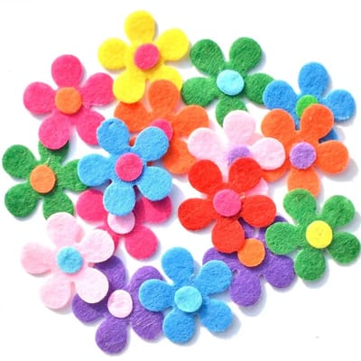 Grote Vilt Bloemen Set - 100 Stuks Mix - 4 cm - Voor Knutselen & Decoratie - Kasey