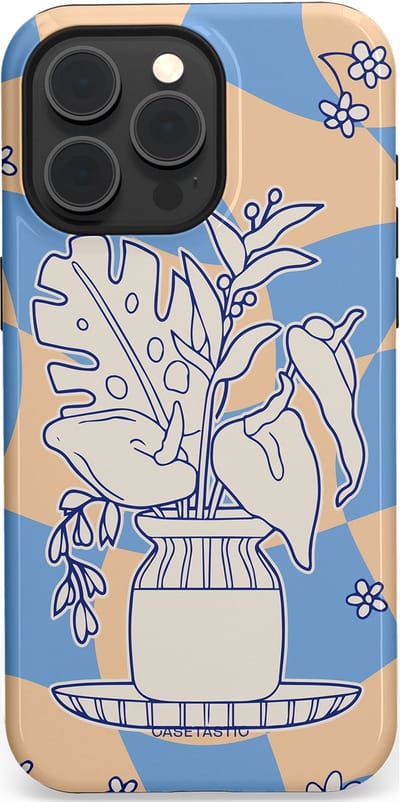 Casetastic Hoesje Geschikt voor Apple iPhone 15 Pro Max Magsafe - Stijlvolle Beschermende Duo-layer Case - Bosje vol blauw