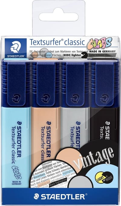 STAEDTLER Textsurfer classic tekstmarker - set 4 st new