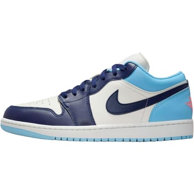 Baskets Air Jordan 1 Low Blue Chill Homme Voile Lave-Brûlante Bleu-Vide 553558-149 44.5
