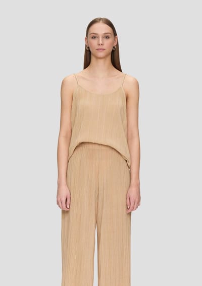 Qs Women-T-shirt--8312 BROWN-Maat S