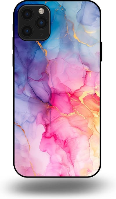 Smartphonica Telefoonhoesje geschikt voor iPhone 11 Pro Max met marmer opdruk - TPU backcover case marble design - Regenboog geschikt voor iPhone 11 Pro Max