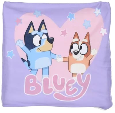 Bluey Colsjaal Lila – Kindercolsjaal met Bluey en Bingo – Witte Fleece – 3-6 Jaar