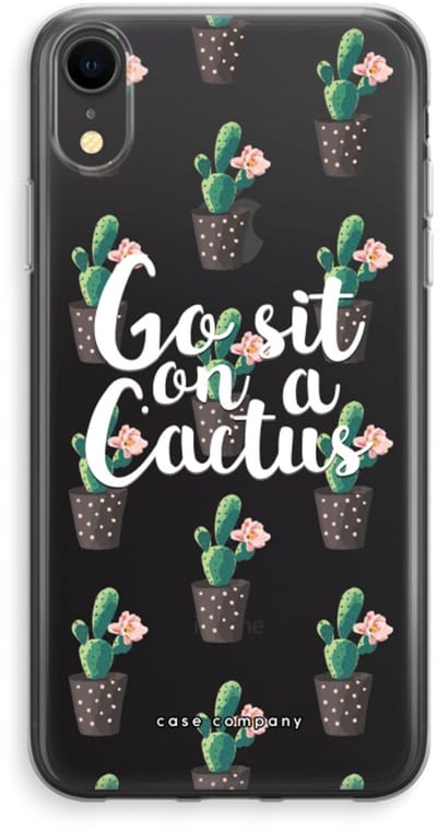 Case Company® - Hoesje geschikt voor iPhone XR hoesje - Cactus quote - Soft Cover Telefoonhoesje - Bescherming aan alle Kanten en Schermrand
