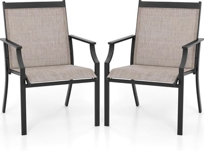 Set van 2 Ergonomische Tuinstoelen met Armleuningen voor Buiten - Ideaal voor Balkon en Terras