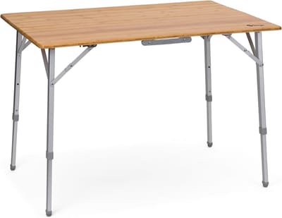 Opvouwbare Bamboe Tafel - Verstelbare Campingtafel voor Buiten en Binnen - Ideaal voor Balkon, Festival, of Tuintafels
