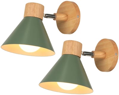 2 Stuks Wandlamp Moderne Binnen E27 Wandverlichting Verstelbare voor Slaapkamer Woonkamer Gang Olijfgroen