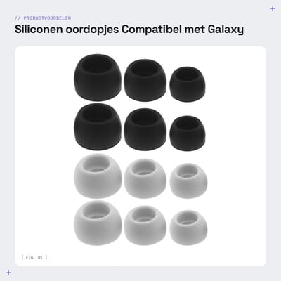 Dailygoods - Siliconen oordopjes - Compatibel met Galaxy Buds Pro - Zacht en comfortabel - Zwart en grijs - Perfecte pasvorm - 6 paar inbegrepen