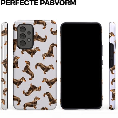 Casetastic Hoesje Geschikt voor Samsung A53 - Stijlvolle Beschermende Duo-layer Case - Teckel Twister