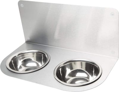 Voerbak Station - Honden Voerbakken - Comfortabel Eten - Roestvrij Staal - 480 x 212 mm - Zilver