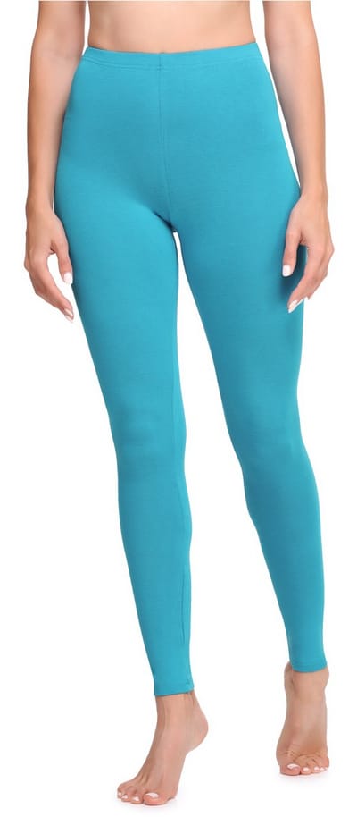 Ladeheid LA-LA40-133-LE Dames Leggings - Sport - Vrijetijdsbroek - Lang - Katoen - Sporbroek - Yogabroek - Donkerturquoise - M