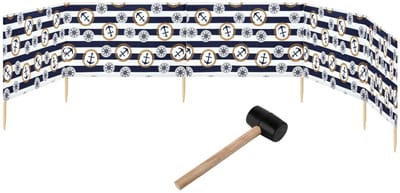 Garronda 6m Strand Windscherm Met Stokken - Windscherm Strand – Windscherm – Rubberen hamer – Anker-65 – GD-EX-Wb-6m