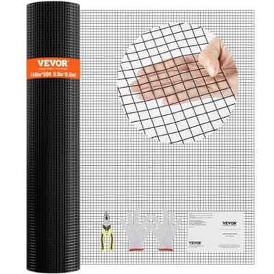 VEVOR VolièRedraad 48" X 60" Tuinhek 1,06 Mm Gaasomheining Op Rol Met Vinyl Gecoate Draadomheining voor Kippenhokken, Konijnen- en Slangenhekken, Pluimveestallen