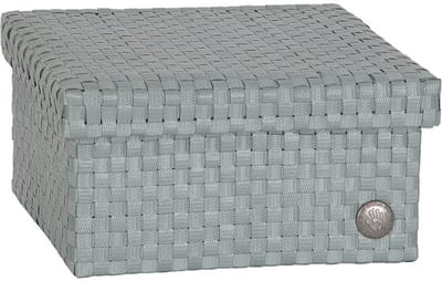 Handed by - Opbergbox met deksel – Woonkamer, slaapkamer, kinderkamer, babykamer, kantoor - Cube Basket medium - lichtgroen