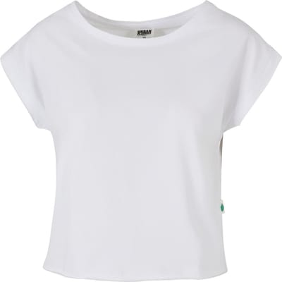 Urban Classics Dames-T-shirt: Ladies Organic Open- Edge -T-shirt