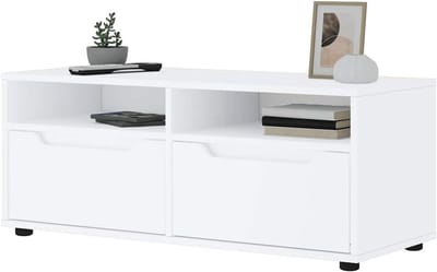 TV Kast - TV Meubel Media Kast - Woonkamer Organiseren - Ingebouwde Handgrepen - 100x40x38cm - Wit