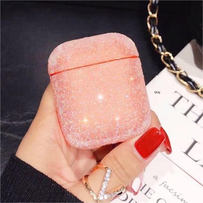 Airpods Apple Cover Case - Swarovski Stenen - Beschermhoes - Geschikt Voor Airpods 1 / 2 - Rood