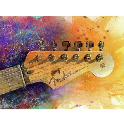 Peinture diamant 5D avec guitare, point de croix, broderie complète ou ronde, à faire soi-même, paysage 20X30CM blue