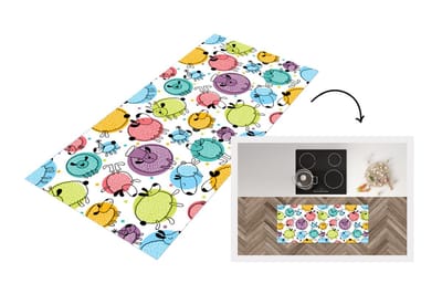 Keukenloper - Loper keuken - Schapen - Stippen - Patronen - 120x50 cm - Keukenloper vinyl