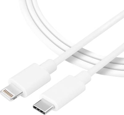 New Age Devi - Lightning-aansluiting naar USB-C - Lightning-Oplaadkabel - 1 Meter - Wit
