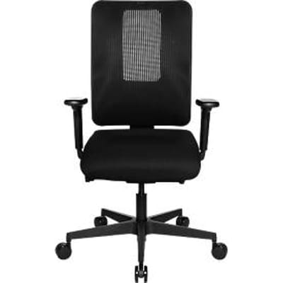 Topstar bureaustoel SITNESS OPEN X, met armleuningen, 3D-synchroonmechanisme, doorlopende zitting, netrugleuning, zwart/zwart