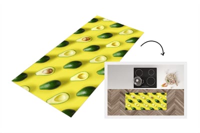 Keukenloper - Loper keuken - Avocado - Fruit - Geel - 120x50 cm - Keukenloper vinyl