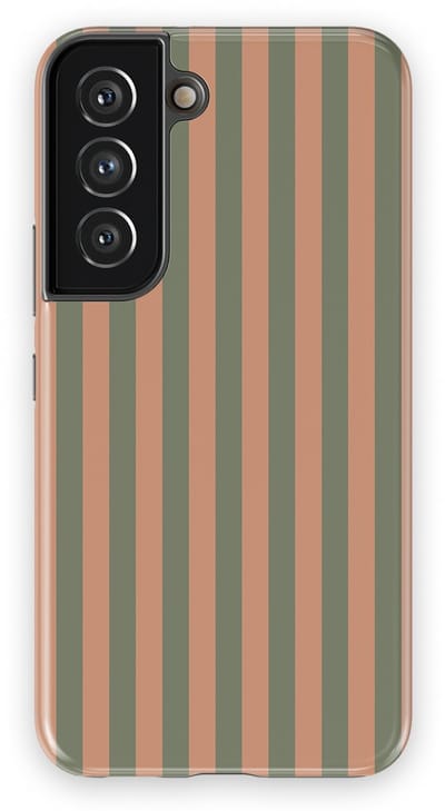 DripCase Gestreept Hoesje Samsung Galaxy S22 | Backcover met Mag | Stripes Motief | Trendy Case Samsung Galaxy S22 met Strepen Sweet Sage