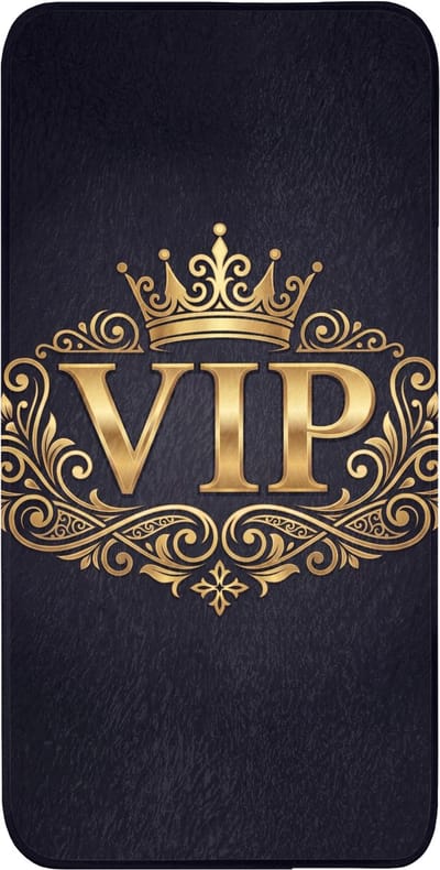 WC mat 60x120 cm - Antislip - VIP - Kroon - Goud - Toiletmat - Vloermat - Douchemat - Toilet tapijt - Toiletmatten