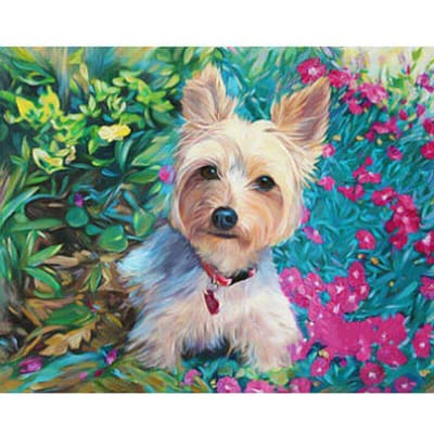 Hobby's en ambachten Kruissteek Diamant Borduren Yorkshire Hond Patroon 5D Diy Diamant Schilderijen 20X30CM blue