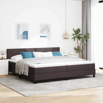 vidaXL - Boxspring - bed - met - hoofdeinde - Donkerbruin - 200 - x - 200 - cm - Stof