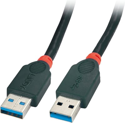 Lindy 41821 USB-kabel 1 m USB 3.2 Gen 1 (3.1 Gen 1) USB A Zwart