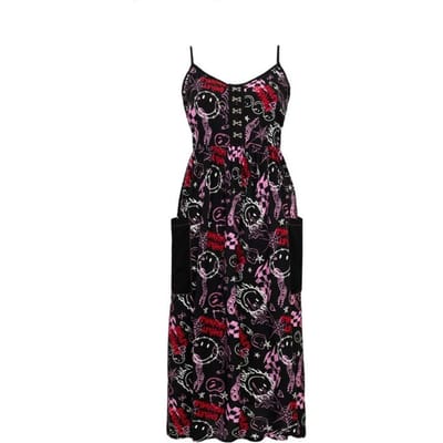 Hell Bunny Maxi-jurk - Hell Bunny x Smiley Originals Riot Dress - S tot M - voor Vrouwen - meerkleurig