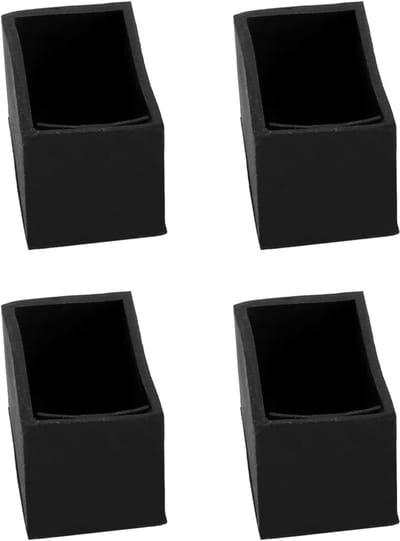 Set van 4 Rechthoekige Stoelpoot Beschermers 20x30mm - Antislip Rubberen Vloerbeschermers voor Stoelpoten, Bankpoten en Kastrollen - Zwart