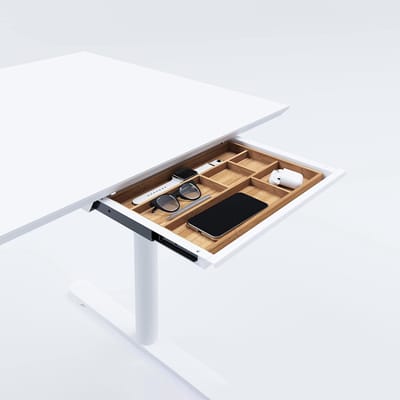 Ondertafellade - Bureaulade Opbergruimte - Bureau Organiseren - Met Kabeldoorvoer - 39 cm Smal - Wit