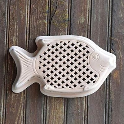 Wandlamp Vis - Decoratie lamp - Woonkamer Decoratie - Handgemaakt Terracotta - 37x21.5x5 cm - Terracotta
