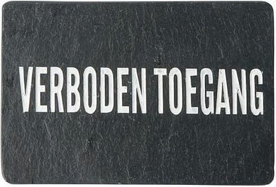 Leisteen Bordje  deurplaat 'verboden toegang' - 12 x 8 cm