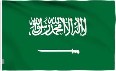 Scoby - Saoedi-Arabische Vlag - Saudi Arabian Flag - Arabië - 90x150cm - Original Colors - Strong Quality - Inclusief Bevestigingsringen