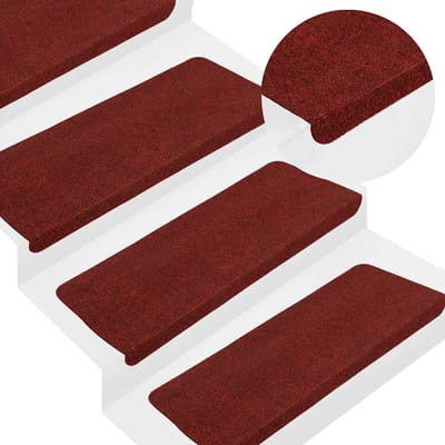 vidaXL - Trapmatten - zelfklevend - 30 - st - 65x24,5x3,5 - cm - rood