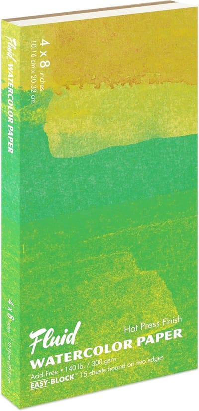 Aquarelpapier Blok - Koudpers - 4x8 inch - Wit