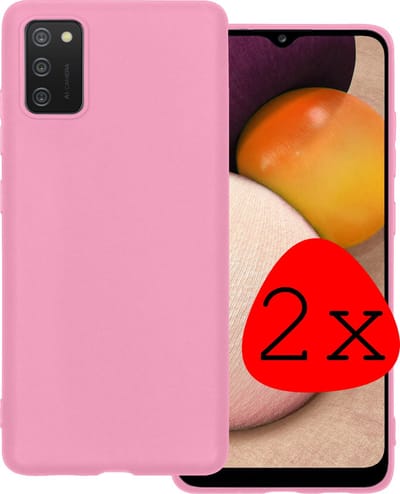 Hoesje 2 Stuks - Geschikt voor Samsung Galaxy A03s - Sterk & Shockproof - Case Siliconen - Back Cover - Telefoon Hoes - Lichtroze