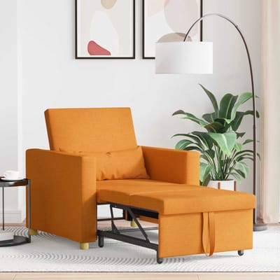vidaXL Uittrekbaar slaapbank eenpersoons Donkergeel 90 x 165 x 87 cm