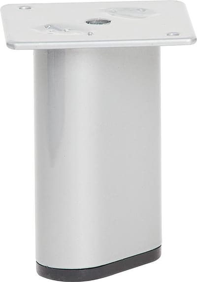 FLE - Stalen meubelpoot chroom ovaal 6 bij 3 cm en hoogte 9,5 cm