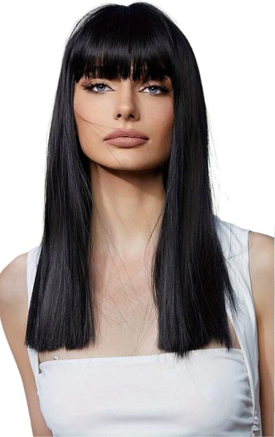 Livano Hair Wig - Pruiken Dames - Cosplay Pruik - Lang Haar - Zwart - 60cm