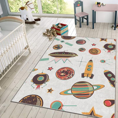 Vloerkleed Kinderkamer - Speelkleed Baby - Speelmat - Speeltapijt - Tapijt voor Kinderkamer - 150*80 cm - Ruimtevaart