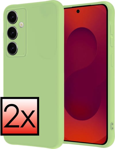 Hoesje - 2 Stuks - Geschikt voor Samsung Galaxy S25 Plus - Sterk & Shockproof - Case Siliconen - Back Cover - Telefoon Hoes - Groen